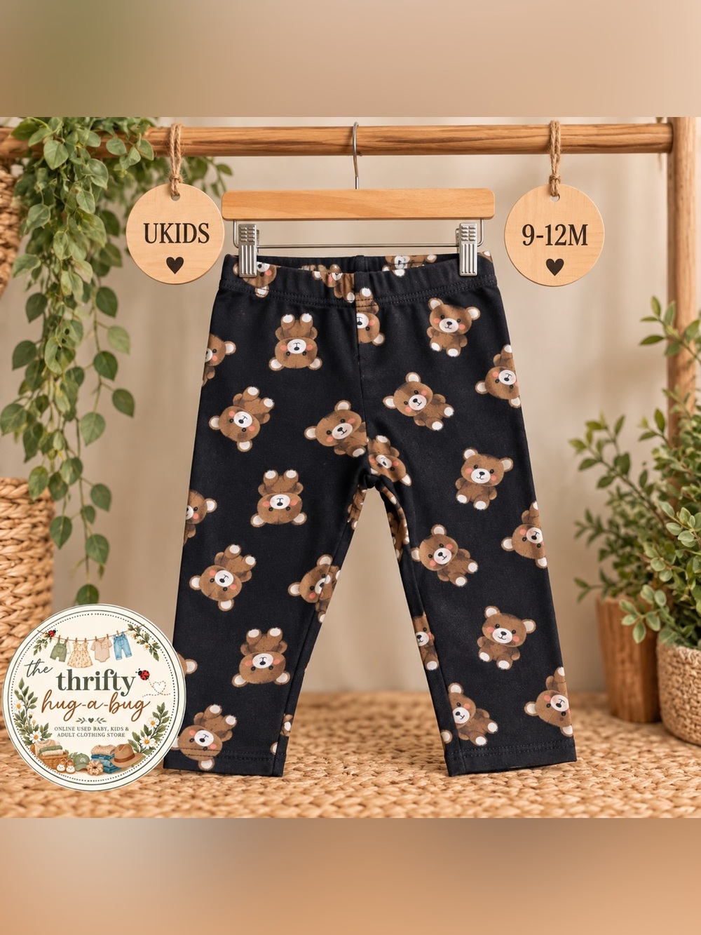 UKIDS Teddy Bear Leggings – 9-12M 🤎🧸